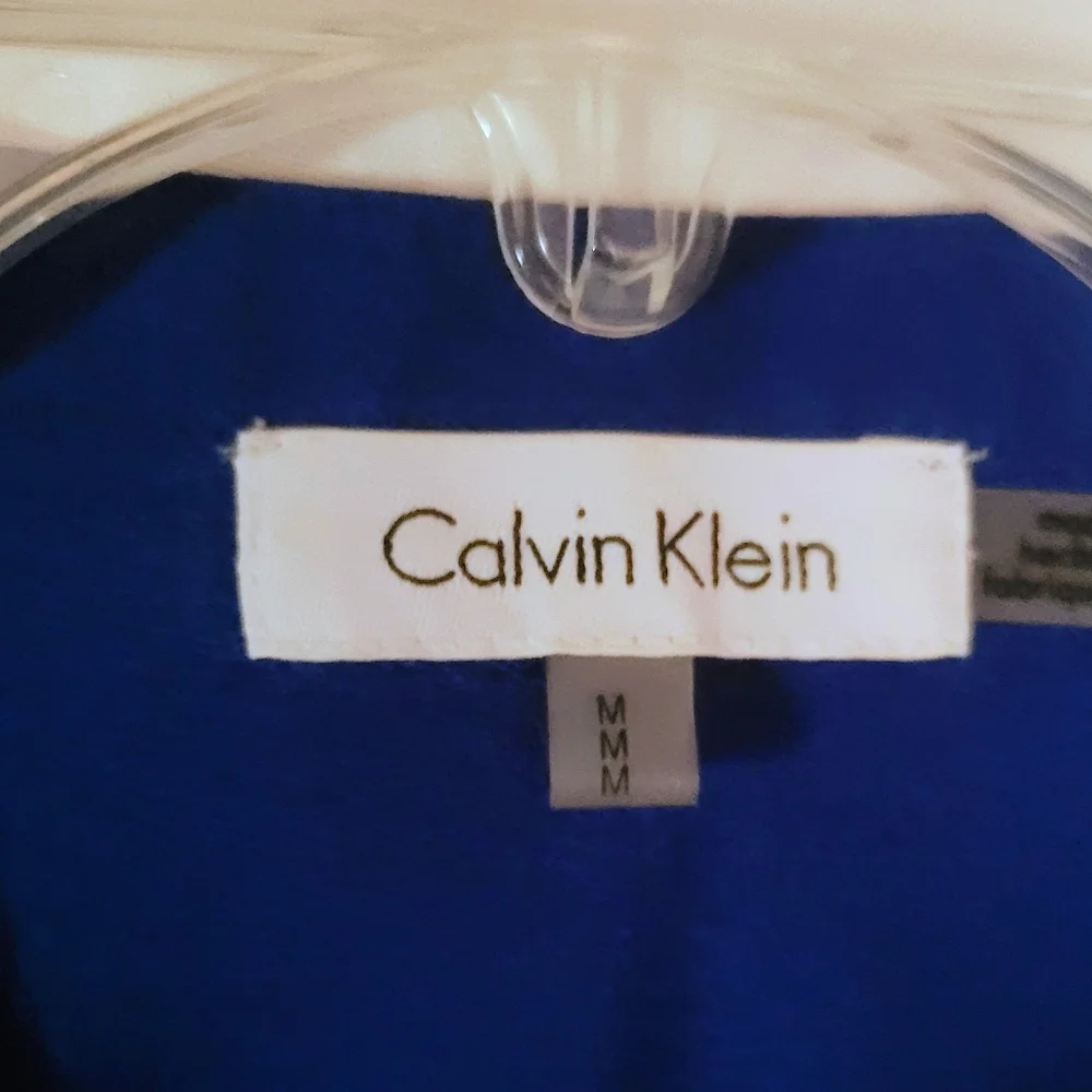 Calvin Klein.. Royal Blue Blouse with Zippered Pockets (78B) - Picture 2 of 8